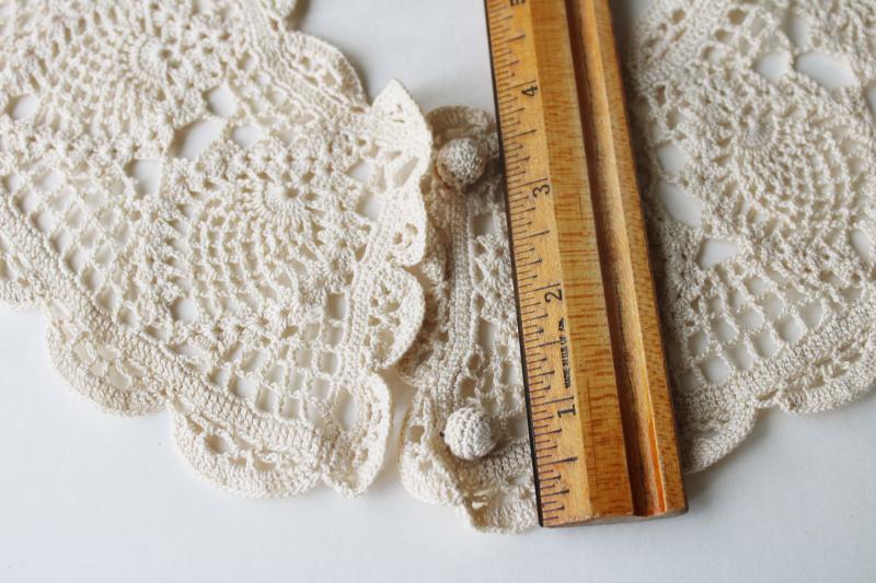 80s vintage crochet lace round collar, cottagecore Victorian style, heirloom sewing