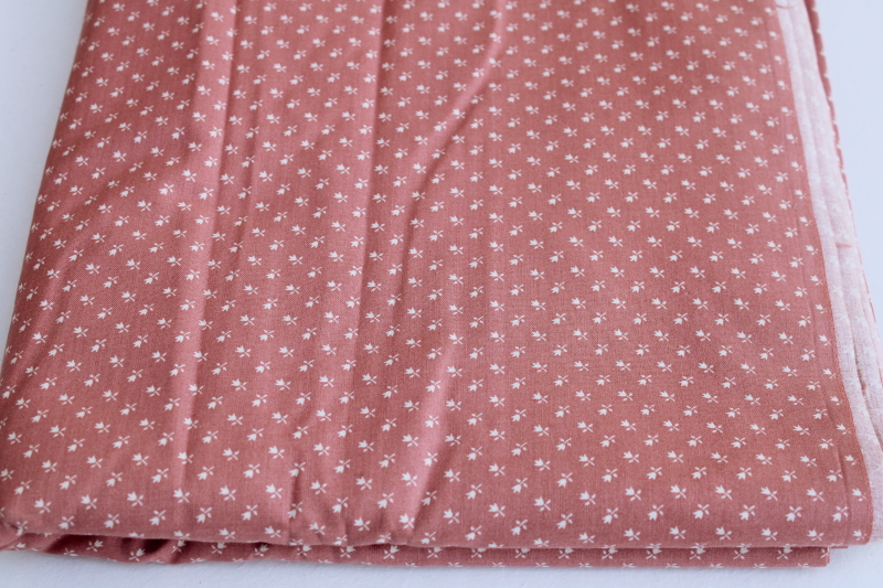 80s vintage prairie girl style rose sprig print cotton fabric, 6+ yards