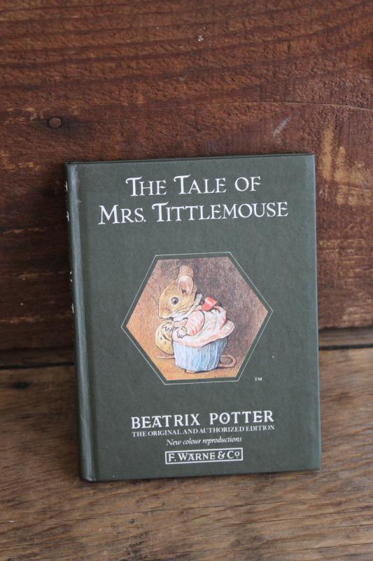 90s vintage Beatrix Potter Mrs Tittlemouse little green book w/ dust jacket