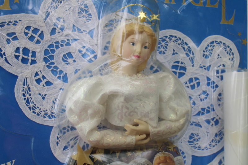90s vintage Daisy Kingdom china doll kit sealed huge angel Christmas tree topper to decorate