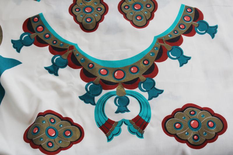 90s vintage VIP print cotton cut and sew panels, Native American southwest craft appliques