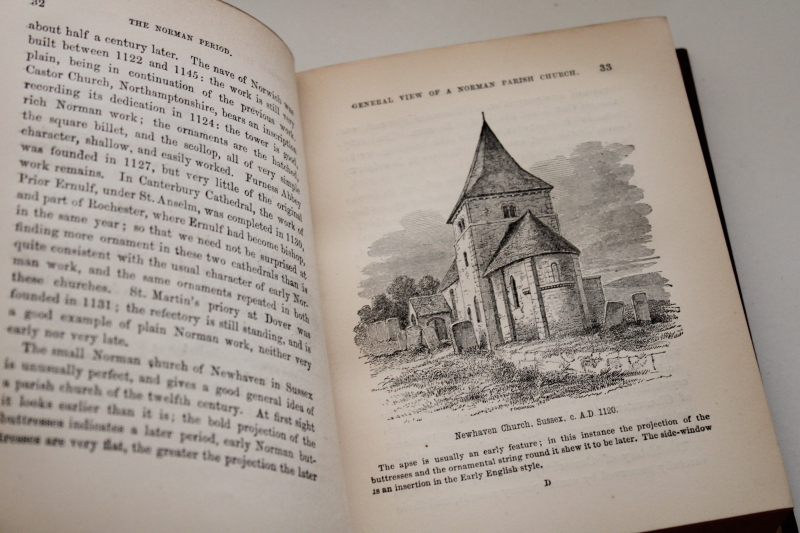 ABC of Gothic Architecture, antique book 1880s vintage illustrated w/ engravings of historic buildings