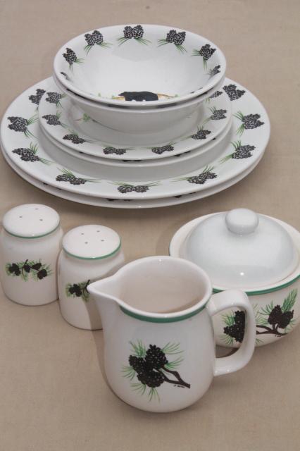 Black bear cheap dinnerware set