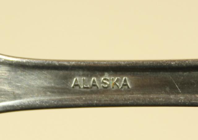Alaska pattern silverware serving pieces, ornate antique silver plate flatware