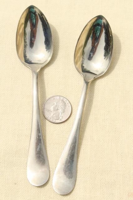 Alaska silver plate flatware, plain elegant antique teaspoons or ice ...