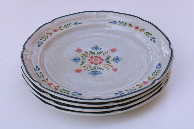 American Patchwork Heritage International stoneware dinner plates set of 4 1980s vintage
