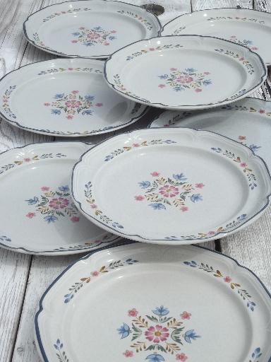 American Patchwork dinner plates, International Heritage stoneware Japan 