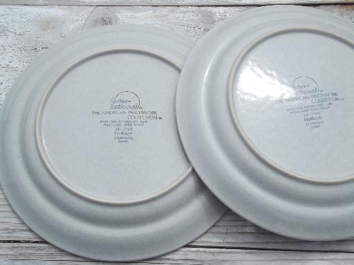 American Patchwork serving plates, International Heritage stoneware Japan