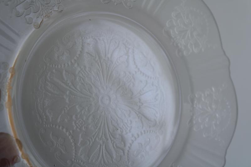 American Sweetheart vintage pale pink depression glass bread & butter or dessert plates