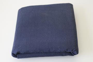 Ameritex cotton fabric quilting weight navy blue w/ white pin dots 5 yards