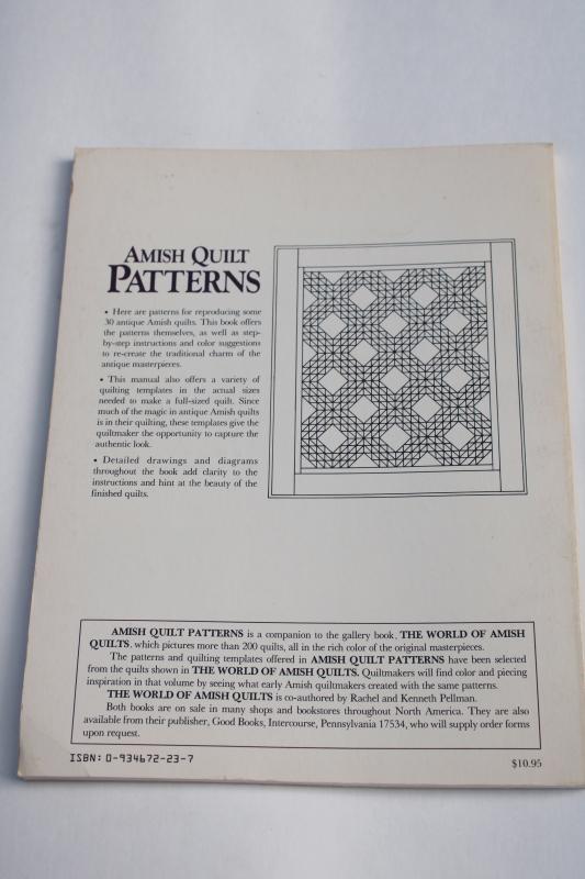 Amish quilts & small quilt patterns w/ full size templates, stitching designs