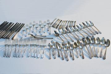 Ancestral pattern 1947 Rogers silver plated flatware, 1920s vintage silverware