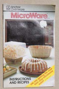 Anchor Hocking AnchorWare microwave cookware plastic Microware instructions & recipes