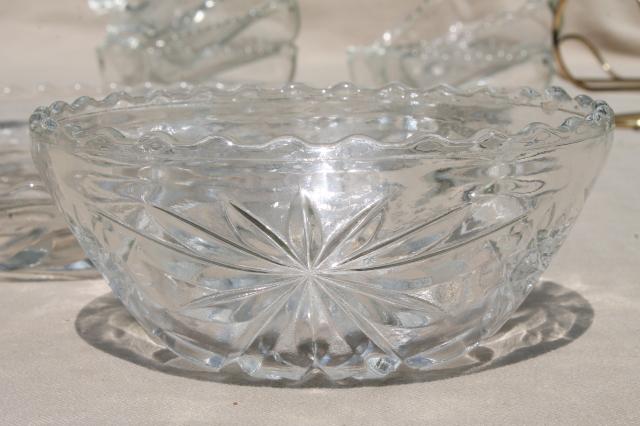 Anchor Hocking Early American Prescut Lazy Susan Relish Set Eapc Star Pattern Pressed Glass