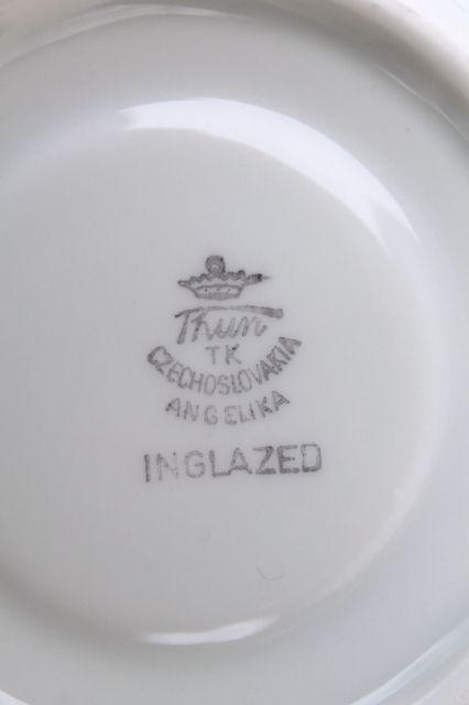 Angelika pink ombre luster china coffee pot, cups & saucers set - Thun Czechoslovakia