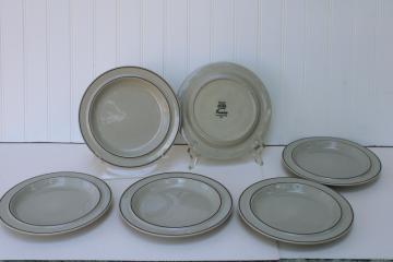 Arabia Finland stoneware pottery, Fennica pattern salad plates, vintage dinnerware