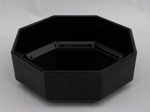 Arcoroc - France, vintage black glass bowls, Octime