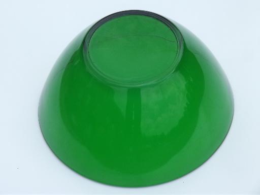 Arcoroc French Kitchen Glass Salad Bowl Retro Forest Green Colored Glass