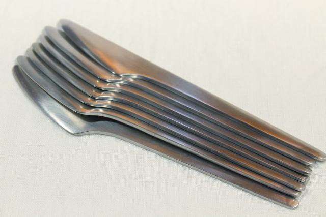 Arne Jacobsen Michelsen stainless steel butter knives, mod design vintage flatware