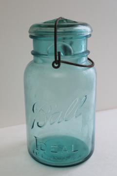 Details about   Vintage 112 Yrs Old Blue Quart Jars 