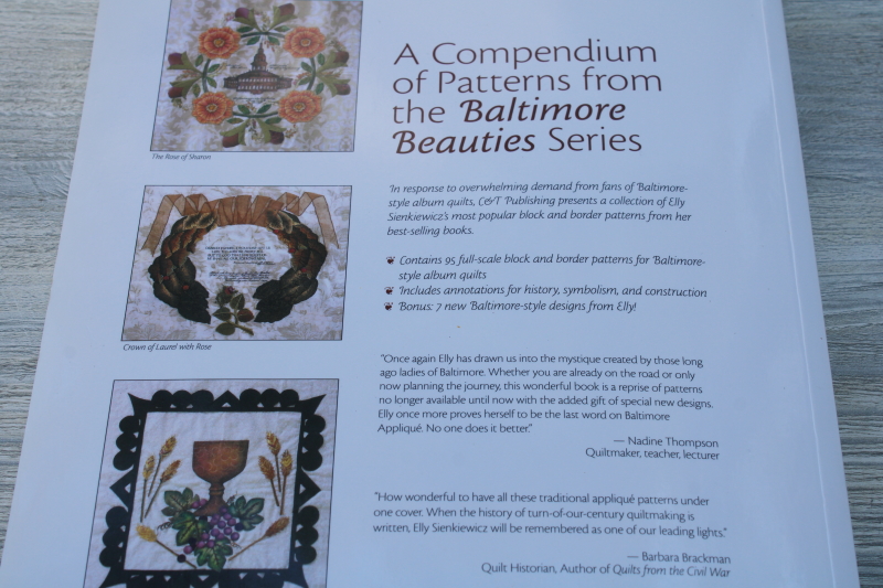 Baltimore album quilt blocks and borders full size patterns quilting book