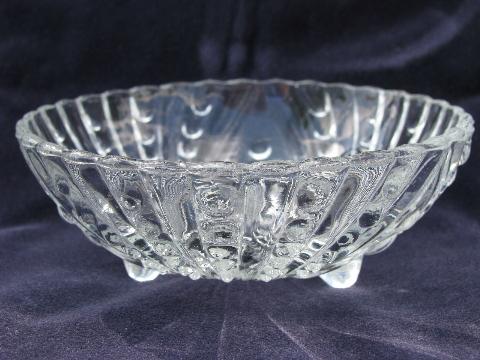 Berwick bubble pattern vintage Anchor Hocking glass fruit or berry bowls, set of 8