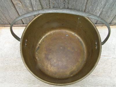 antique brass apple butter kettle