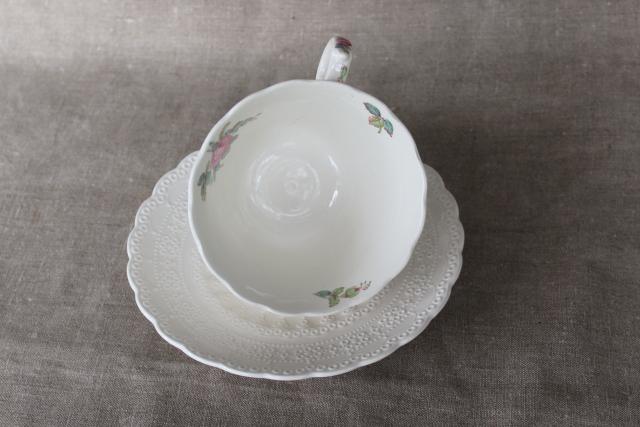 Billingsley Rose vintage Spode Jewel china tea cup & saucer, backstamp w/ patent date