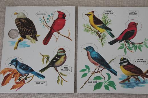 Bird Fun song birds puzzles, vintage Built Rite children's puzzle game set