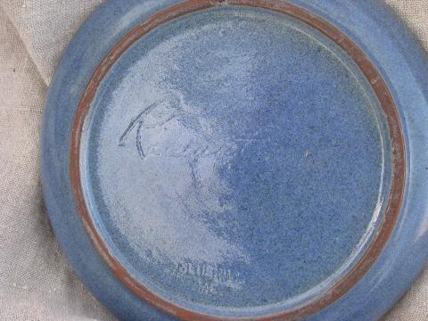 Blue Hill pottery Maine blueberries tumbler, blueberry stoneware plate