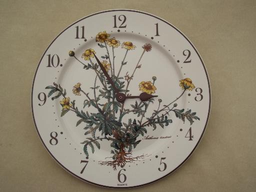 Botanica Villeroy & Boch china plate wall clock