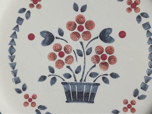Brambleberry Cumberland flower basket plates, Hearthside Japan stoneware