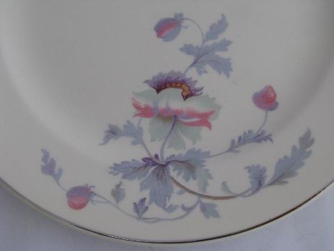 Bryn Mawr floral pattern, vintage Salem china dinner plates, lot of four