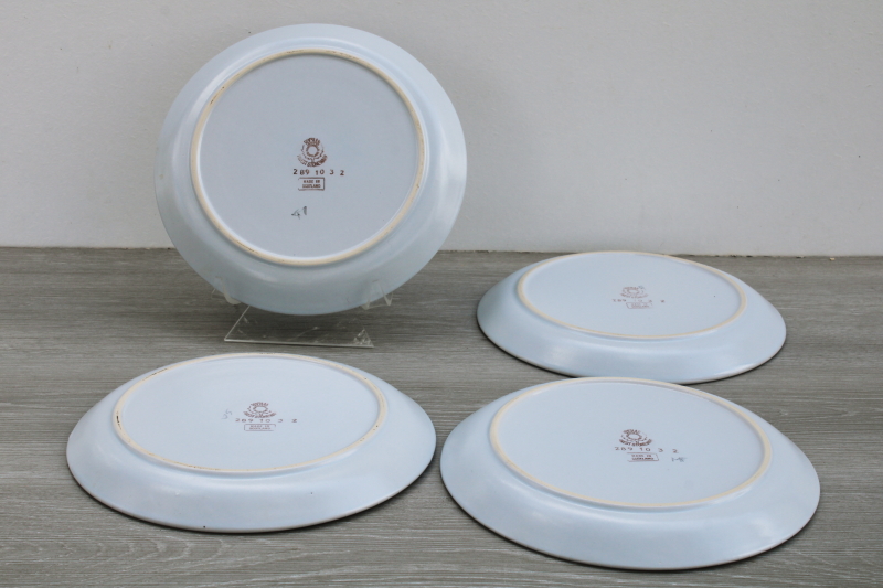 Buchan thistle ware vintage hand painted stoneware dinner plates made ...