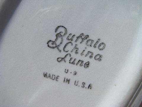 Buffalo ironstone china vintage restaurantware, Lune blue skytone butter plate