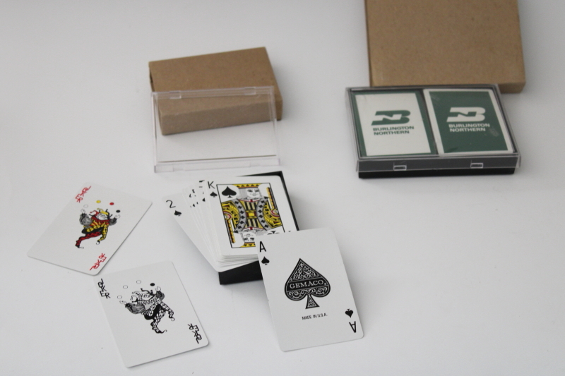 Burlington Northern logo playing cards, sealed double deck single set