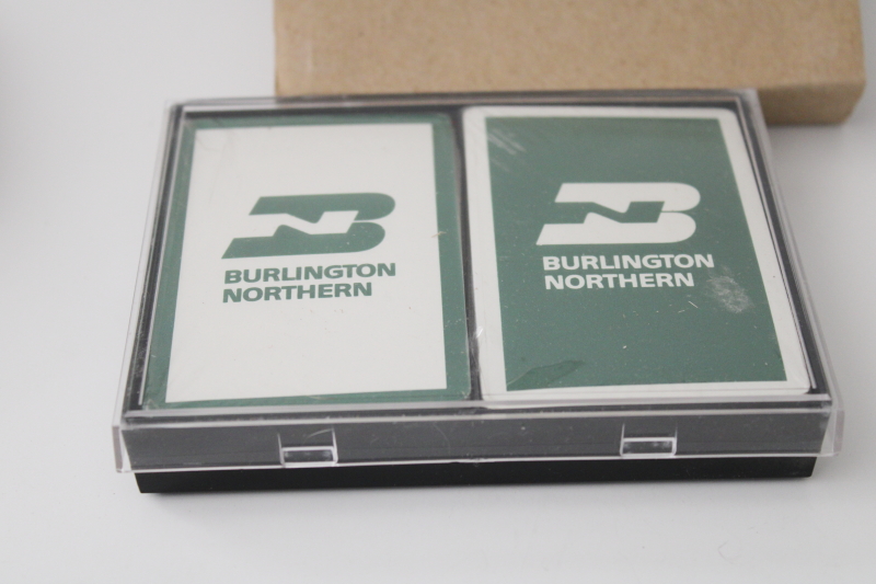 Burlington Northern logo playing cards, sealed double deck single set