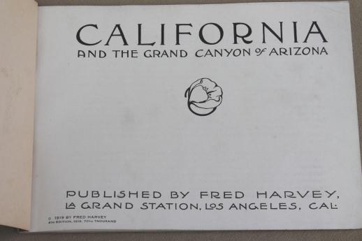 California & Grand Canyon grand tour vintage illustrated guide book dated 1919