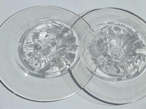 Camellia vintage Jeannette glass, 4 pressed glass salad plate