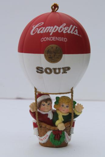 Campbells Kids Campbell's Soup Christmas ornaments lot, 90s vintage