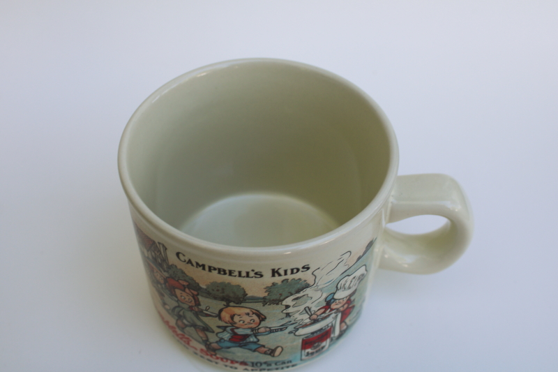 Campbells soup mug w/ vintage Grace Drayton illustration circa 1910 antique advertising art
