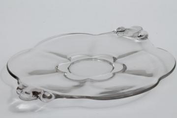 Canterbury Duncan & Miller crystal clear glass cake plate / sandwich tray