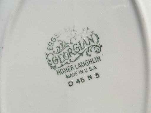 Cashmere Georgian gravy boat and underplate, vintage Homer Laughlin china