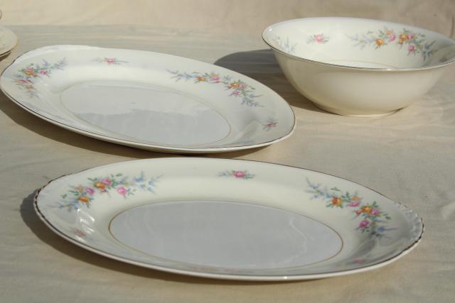 Cashmere floral, vintage Homer Laughlin eggshell china dinnerware set for 8