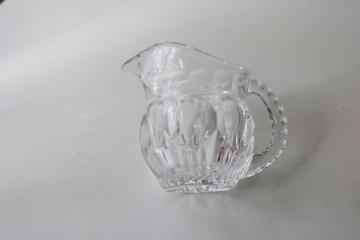 Vintage MCM Thick Heavy Clear Glass Water Beer Milk Pitcher Panel Starburst