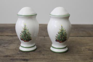 Christmas Traditions Christopher Radko Holiday Celebrations tree pattern S&P shakers