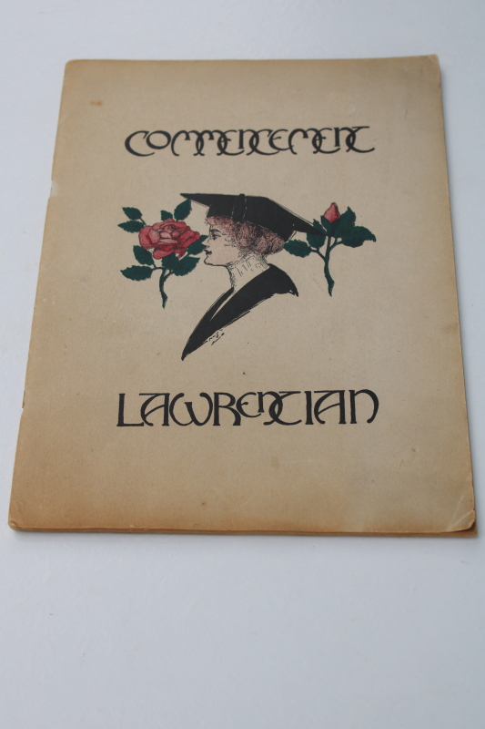 Class of 1914-1915 Commencement book Lawrence College Appleton Wisconsin university vintage memorabilia