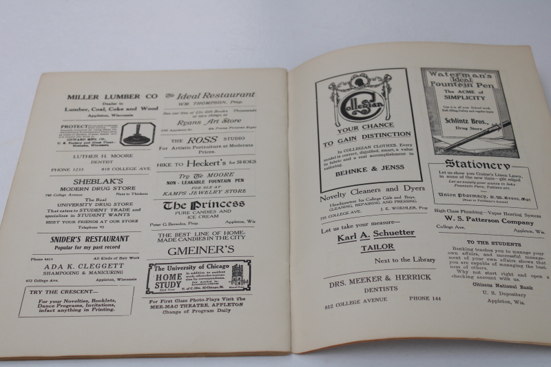 Class of 1914-1915 Commencement book Lawrence College Appleton Wisconsin university vintage memorabilia
