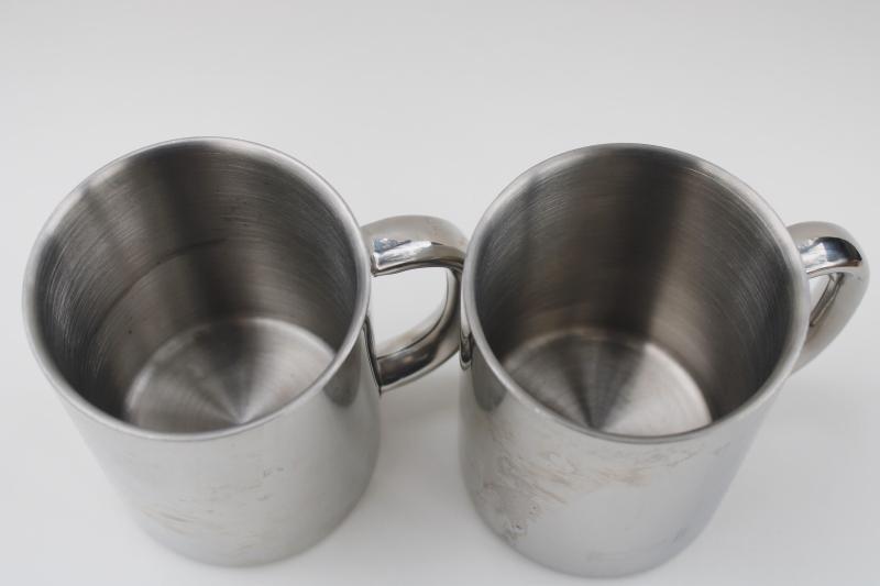 Coleman Exponent camp mugs for camping kitchen, heavy stainless steel metal cups