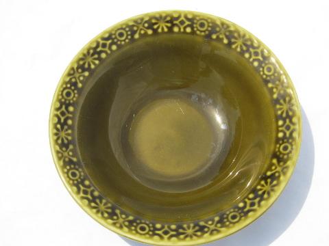 Connemara Celtic vintage Irish Erin green pottery soup bowls Ireland